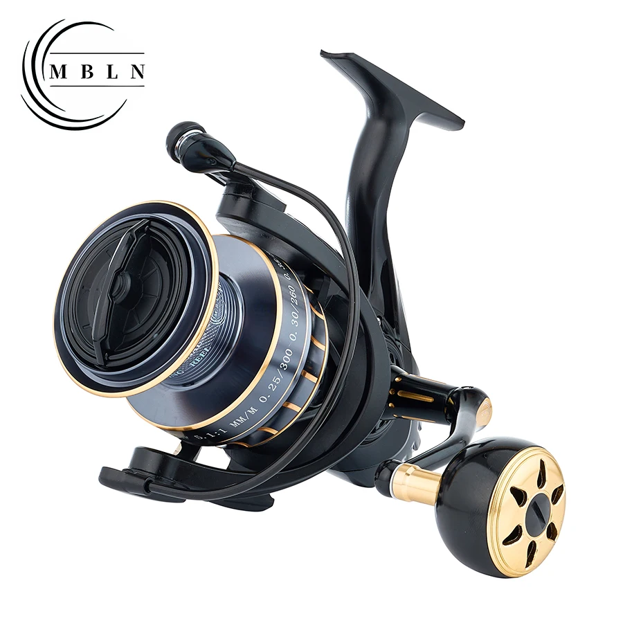 Carrete de pesca MBLN serie 3000 5000 7000 visto de frente