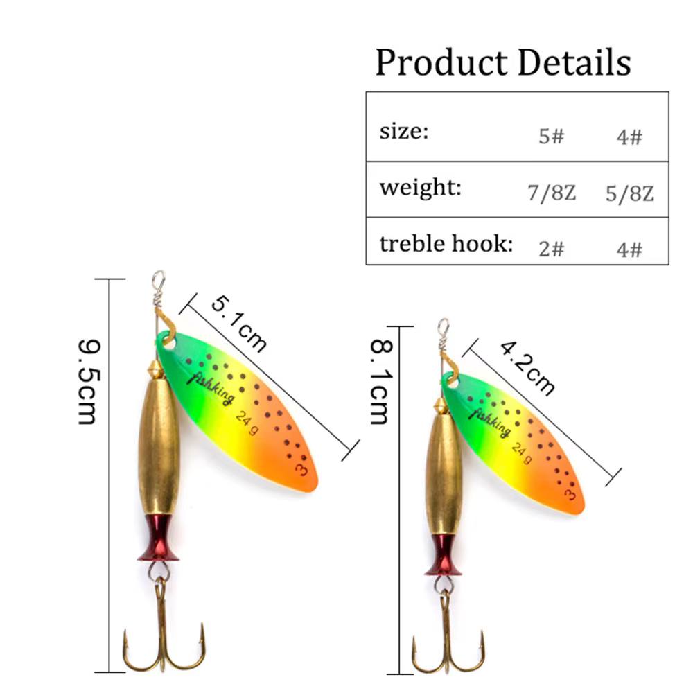 FTK Spinner metálico para carpa y lubina – Señuelo de pesca artificial - imagen 2