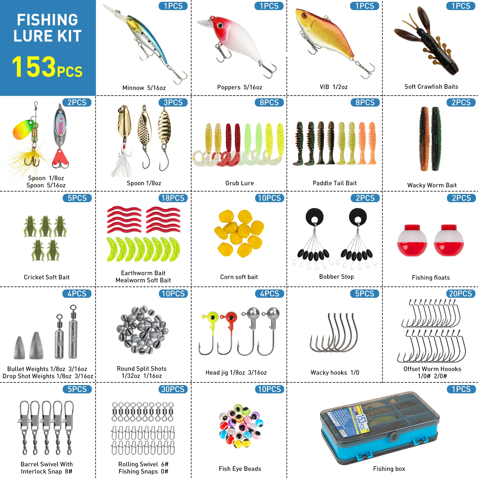 THKFISH Kit de señuelos para trucha y lucio con jigs y metálicos - imagen 3