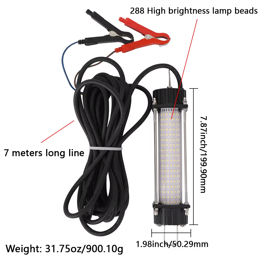 Luz LED subacuática 12V pesca nocturna – Foco sumergible impermeable - imagen 3