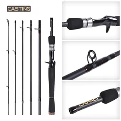 Caña carbono viaje con guías inox para señuelos agua dulce