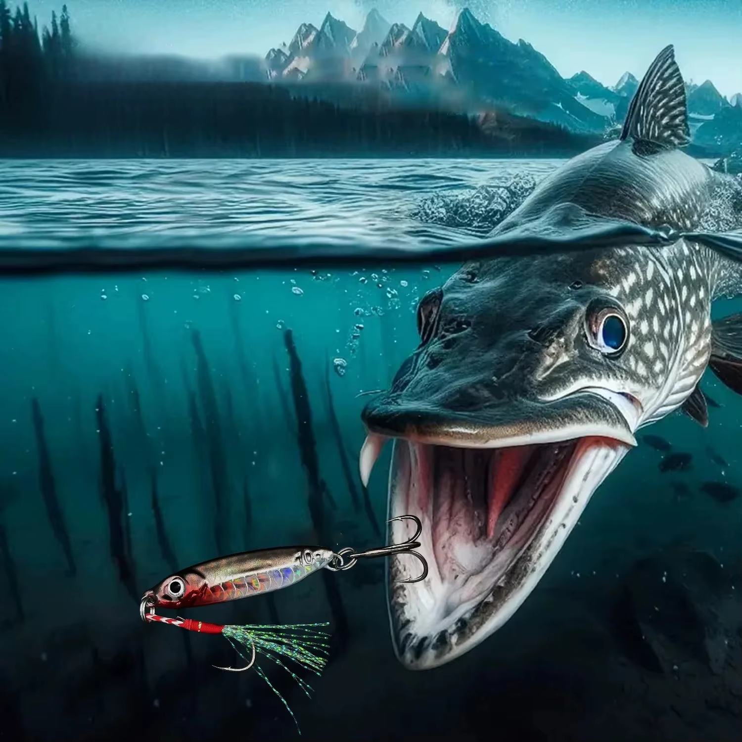 Señuelo VIB de Metal Hundible con Doble Anzuelo – Para pesca en agua salada - imagen 4