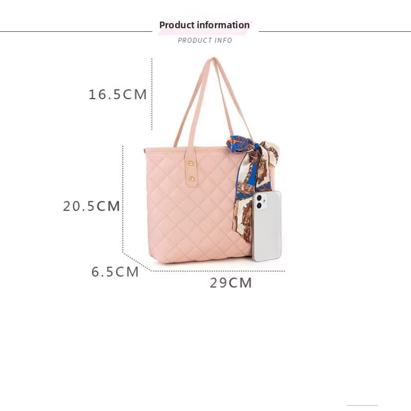 Bolso Tote Mujer PU Gran Capacidad con Bordado y Bufanda - imagen 4