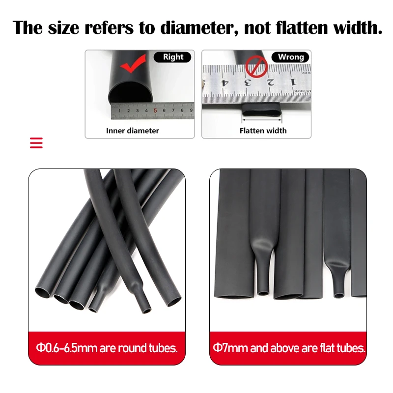 Tubo termorretráctil 2:1 en 12 colores para reparación de cables