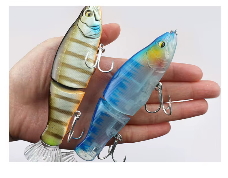 Señuelo articulado Balam vista lateral para pesca de bagre