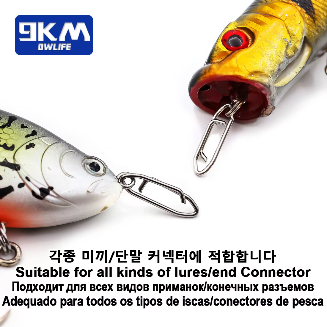 Conector acero inoxidable para señuelos – Clips pesca agua salada y dulce - imagen 4