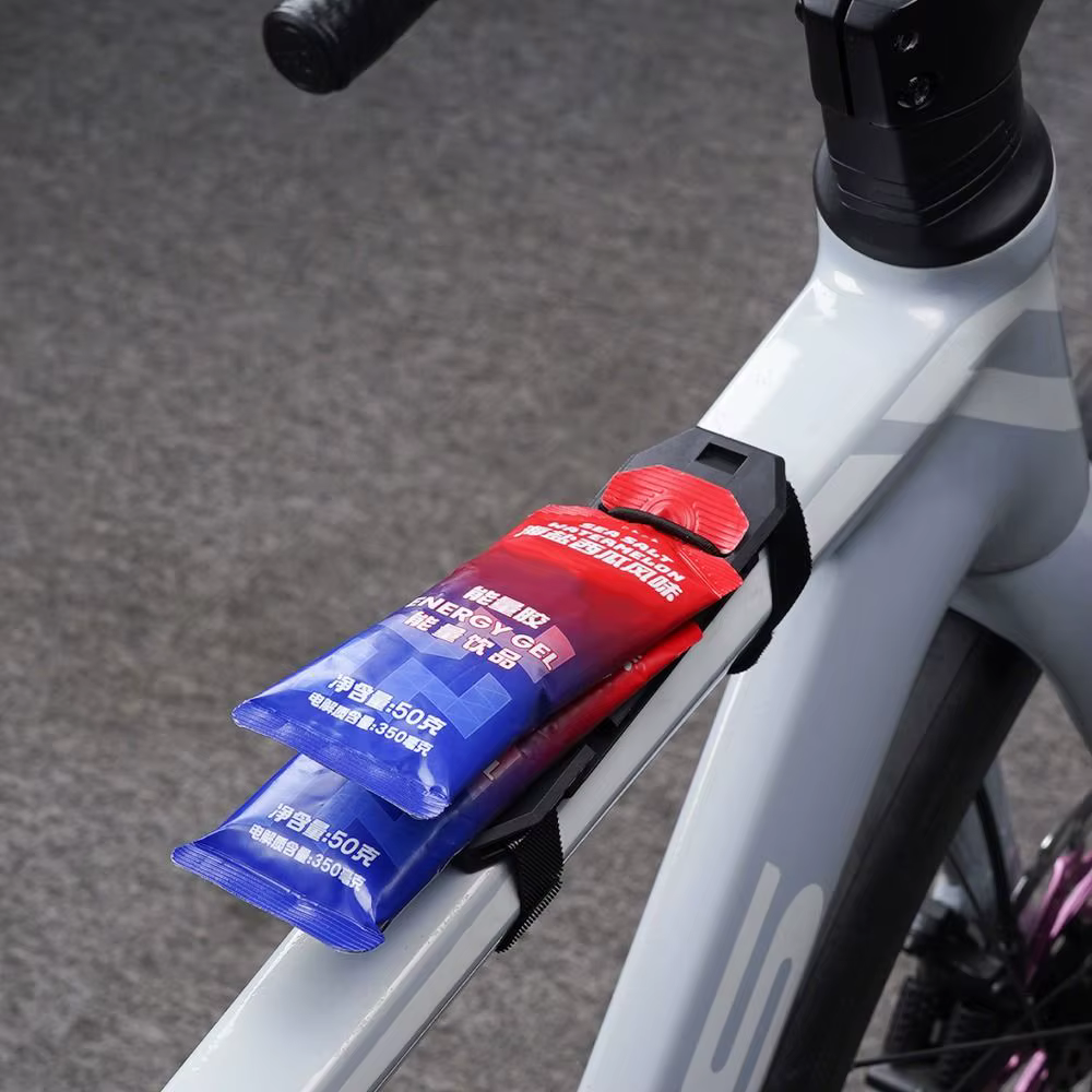 Detalle del soporte portátil para gel de ciclismo