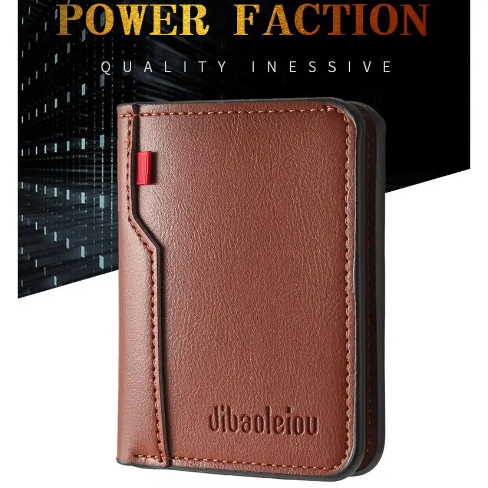 Cartera minimalista para hombre de piel sintética con varios bolsillos - imagen 3
