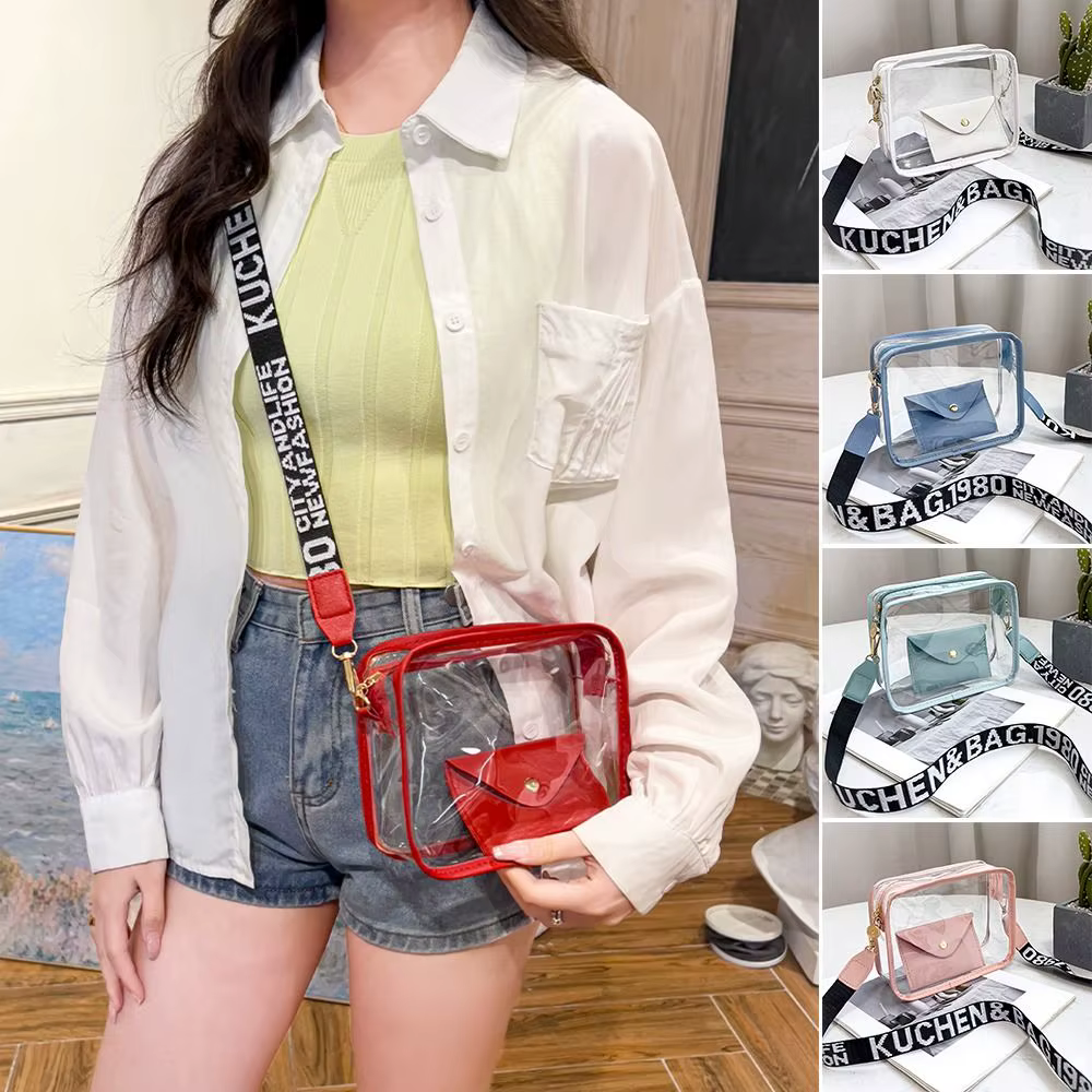 Bolso bandolera PVC transparente con bolsillo móvil mujer - imagen 5