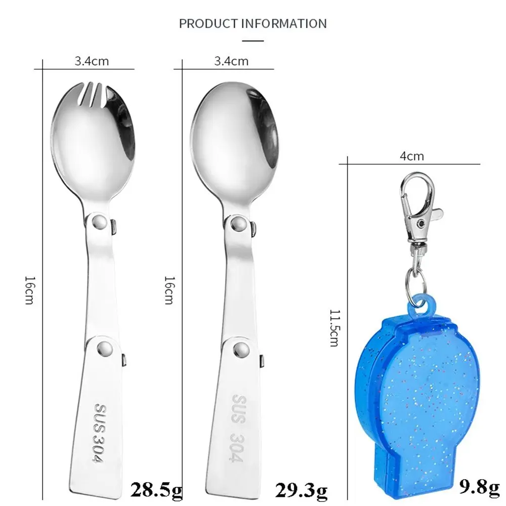 Cubiertos plegables de acero inoxidable para camping y viaje - imagen 3