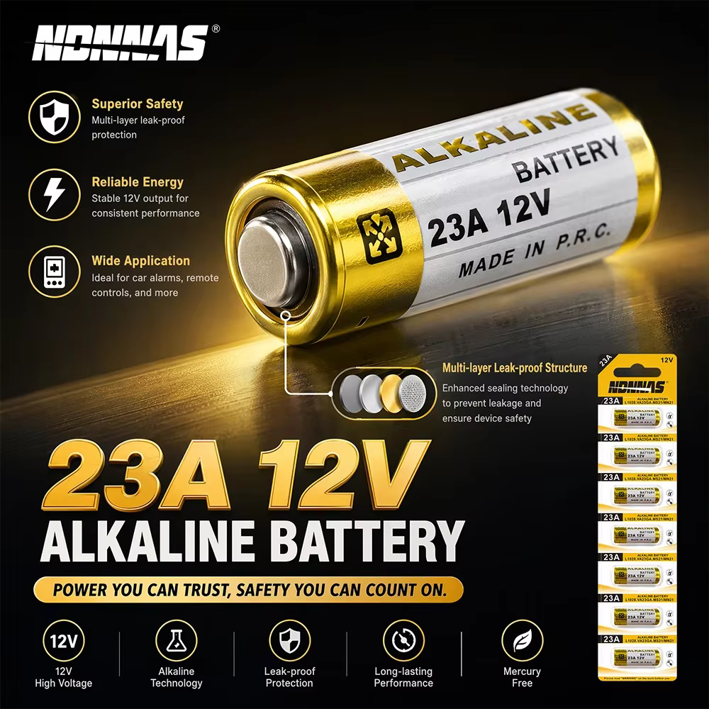 Baterías alcalinas 23A 12V NDNNAS empacadas individualmente