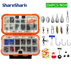 Kit de pesca ShareShark con anzuelos, anillas giratorias y plomos
