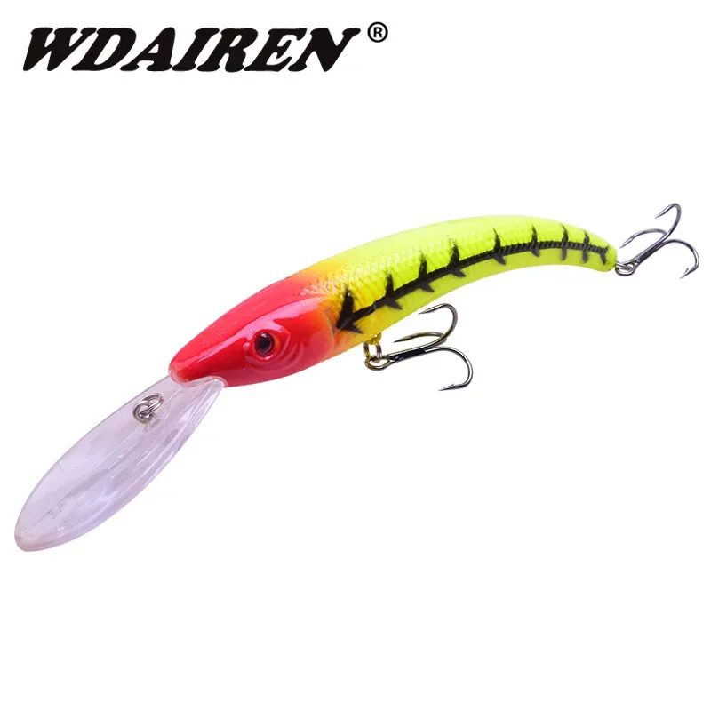 Señuelo flotante wobbler WDAIREN de perfil alargado en color realista