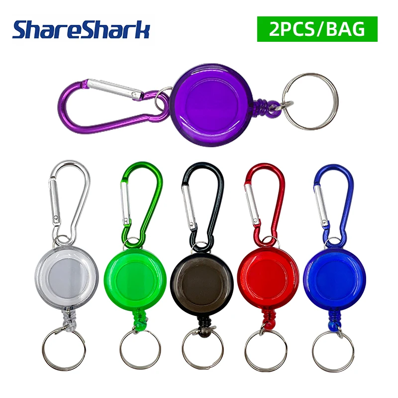 ShareShark llavero retractil de acero con cable y cierre resorte - imagen 4
