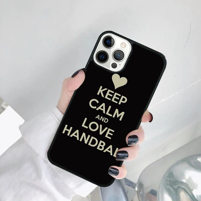 Funda de teléfono deportiva de balonmano en acción