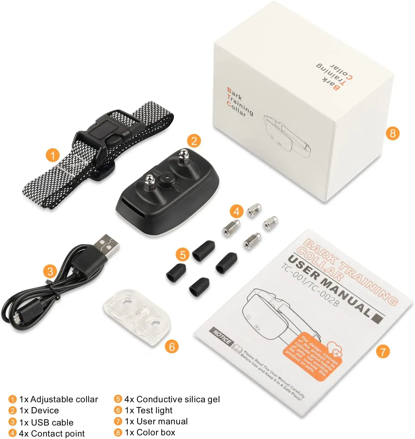 Collar antiladridos eléctrico recargable impermeable IP67 para perros - imagen 3