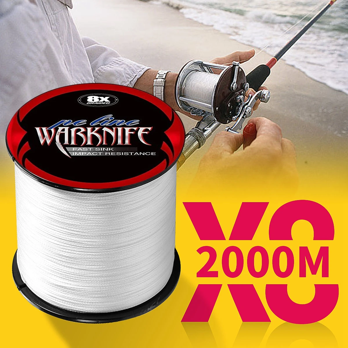 Línea trenzada 8X PE Warknife para pesca de spinning - imagen 5