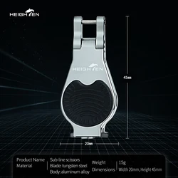 HEIGHTEN Mini cortador de línea duralino para pesca en roca
