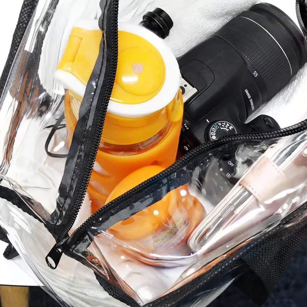 Bolso de hombro transparente PVC con cremallera de gran capacidad - imagen 3