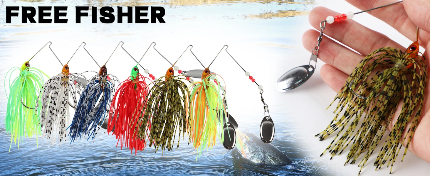 Spinnerbait para pesca con anzuelo triple