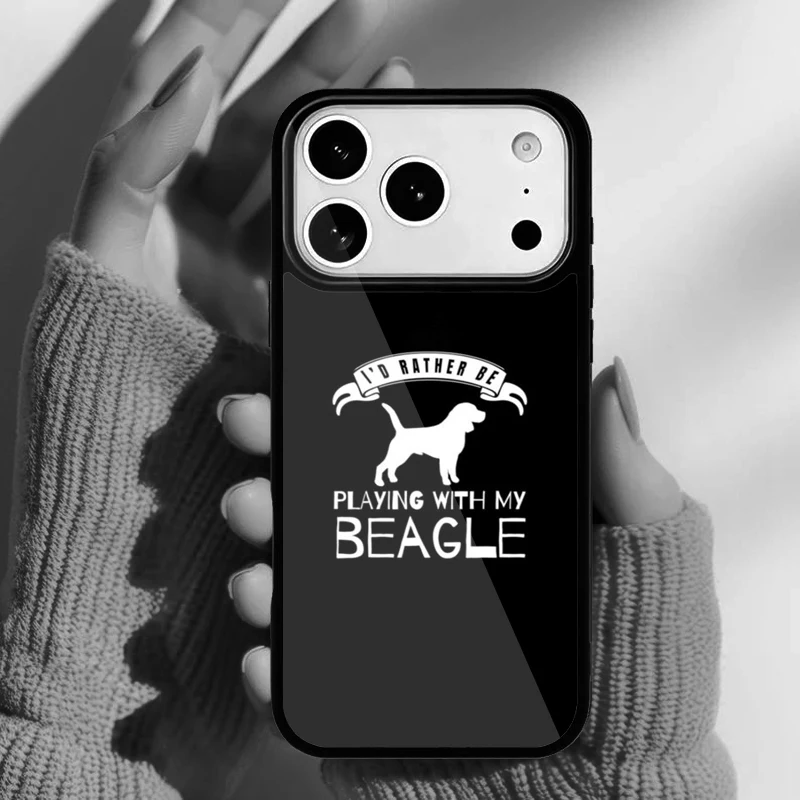 Funda para teléfono con diseño de cachorro beagle para iPhone