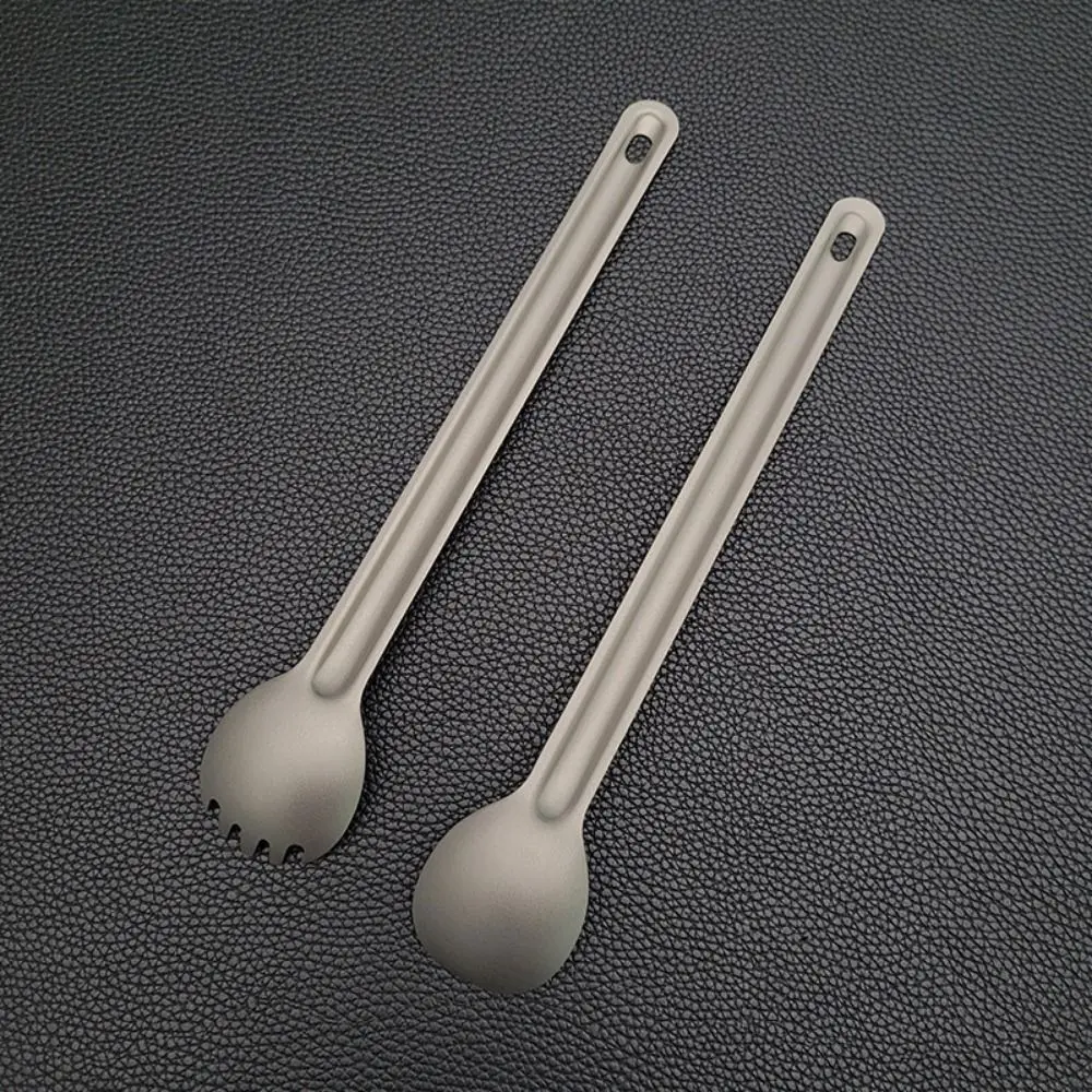 Palillos de titanio para camping con mango largo y cuchara ligera - imagen 5