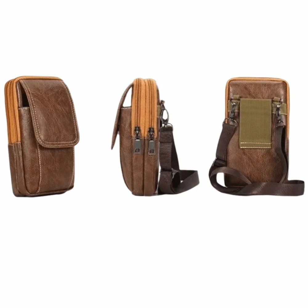 Bolso bandolera de cuero PU versátil con múltiples bolsillos - imagen 2