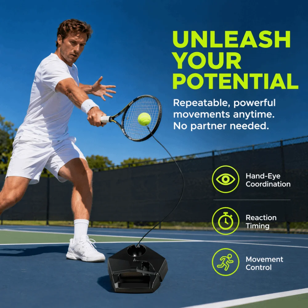 Entrenador de Tenis Portátil con Pelota de Rebote Elástico – Sistema ABS - imagen 5