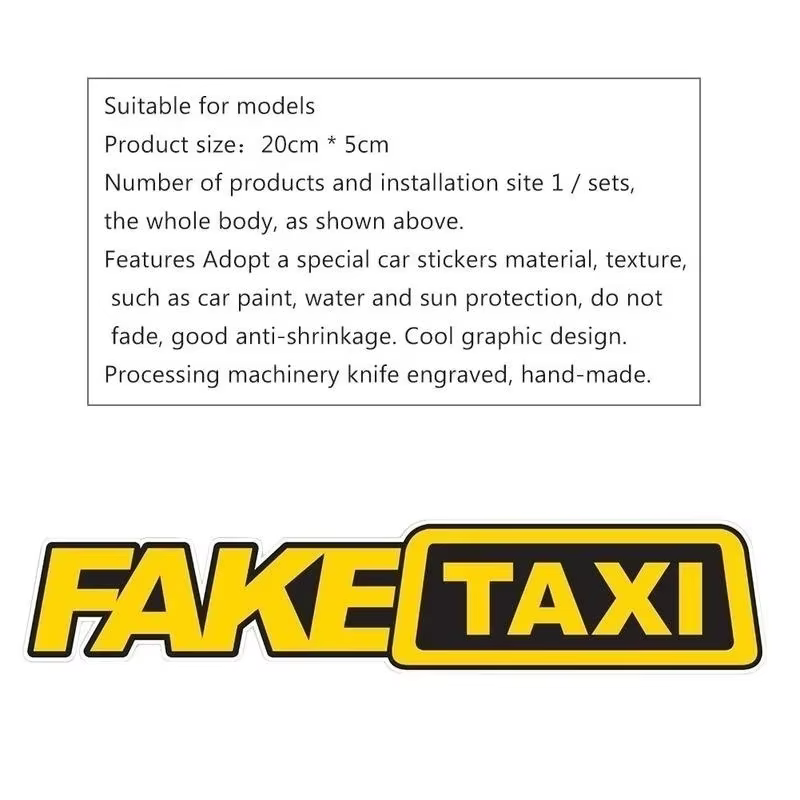 Pegatina Taxi falsa para coche – vinilo personalizado de ventana - imagen 2