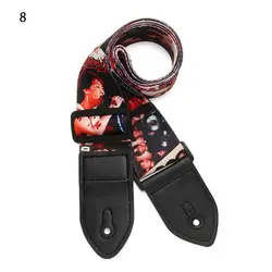 Correa de guitarra ajustable de cuero PU con diseño azul