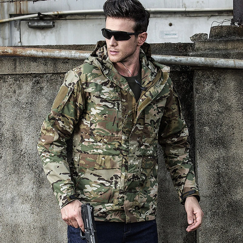Chaqueta táctica M65 impermeable con capucha y bolsillos - imagen 4