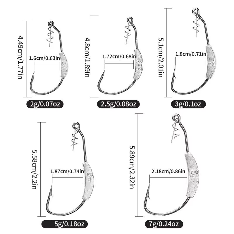 Anzuelos con plomo y tornillo para vinilo – Pesca de lubina