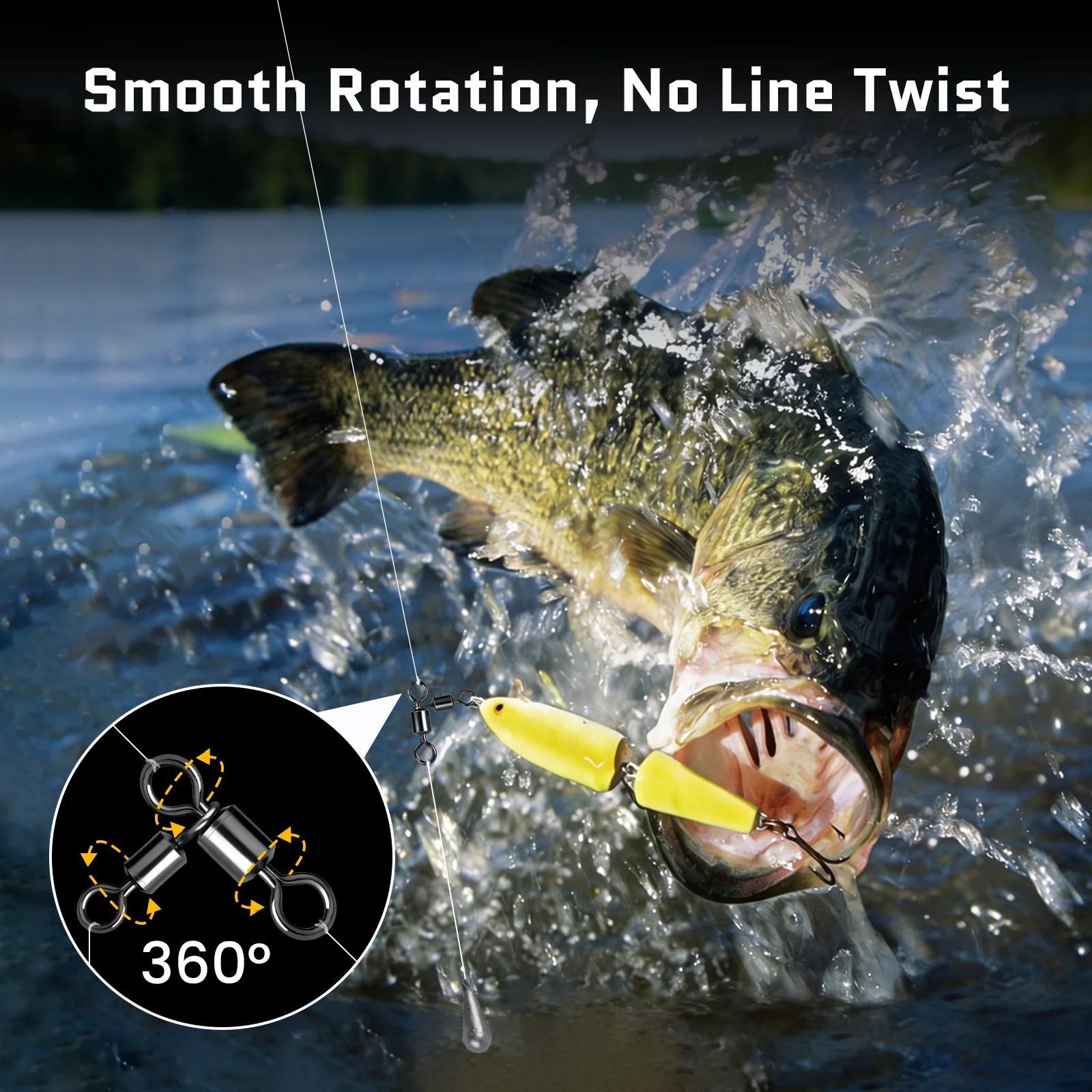 FishTrip esmerillones de tres vías anticorrosivos para pesca de fondo - imagen 4