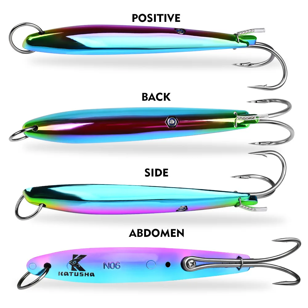 Señuelo Cuchara de metal con doble anzuelo para pesca lenta - imagen 3