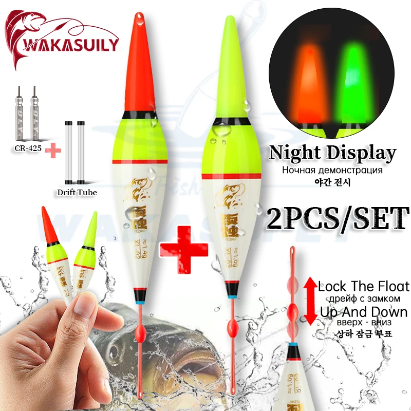 Flotador luminoso Creek con LED rojo/verde para pesca nocturna