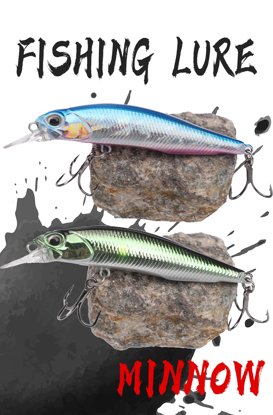 Vista lateral del señuelo Minnow 7,5 cm