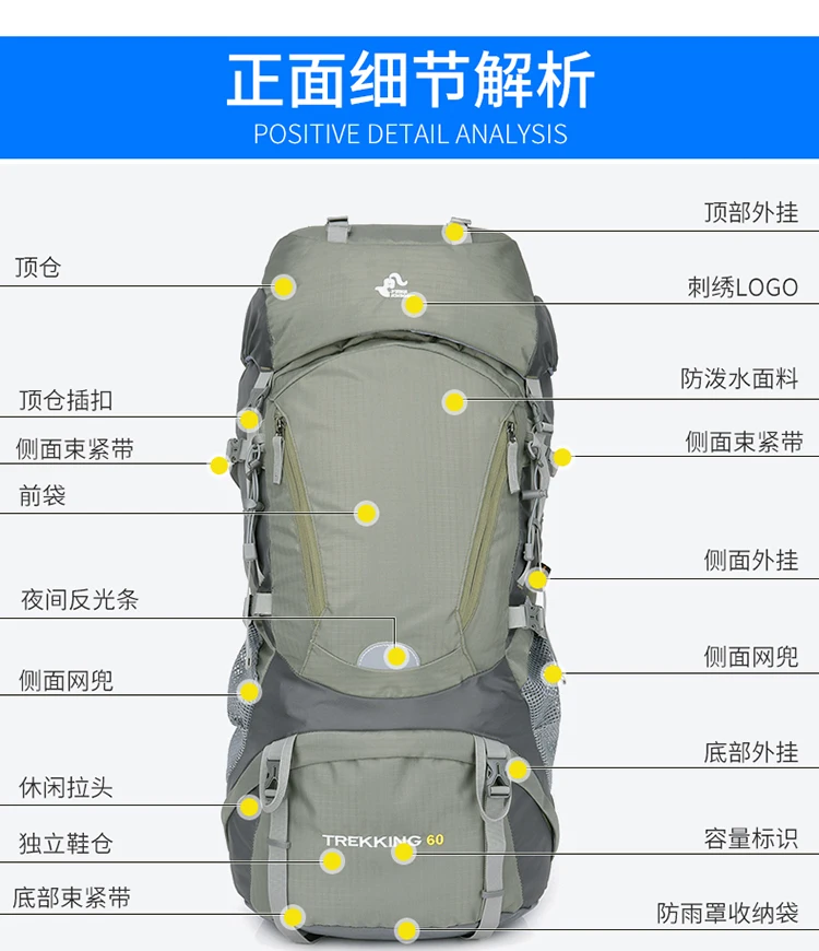 Mochila equipada con accesorios para trekking técnico