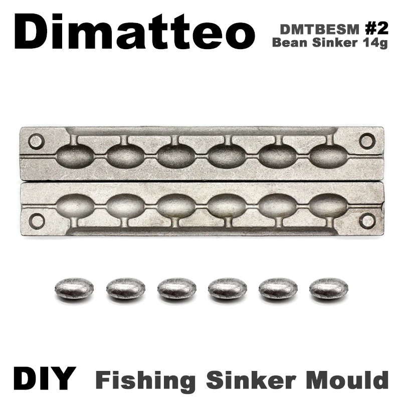 Molde de plomos tipo frijol Dimatteo DIY para pesca - imagen 2