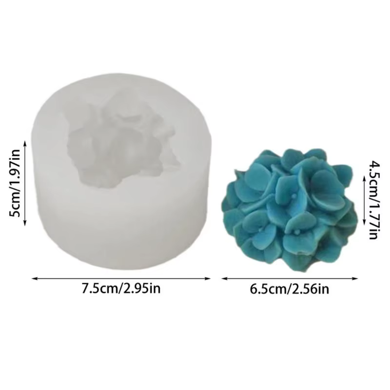 Molde Silicona Flor Hortensia para Jabón, Velas, Arcilla y Ramos - imagen 5