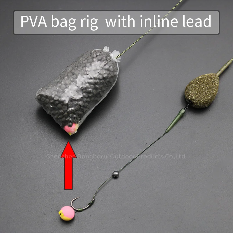 Kit de pesca de carpa con bolsa PVA, cebo duro y montaje - imagen 2