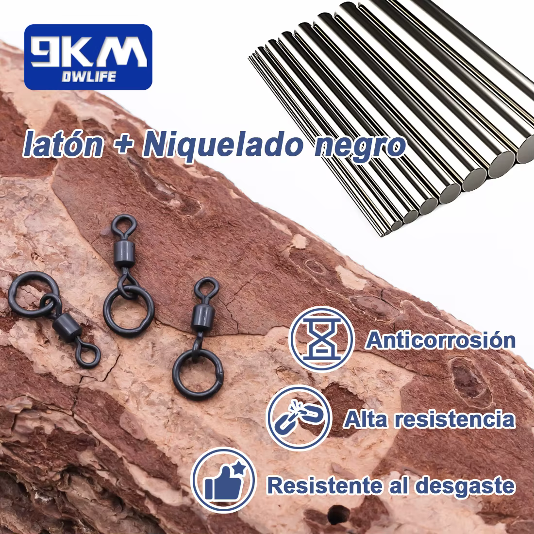 Giratorio 9KM cambio rápido - Anillo negro mate para carpa - imagen 4