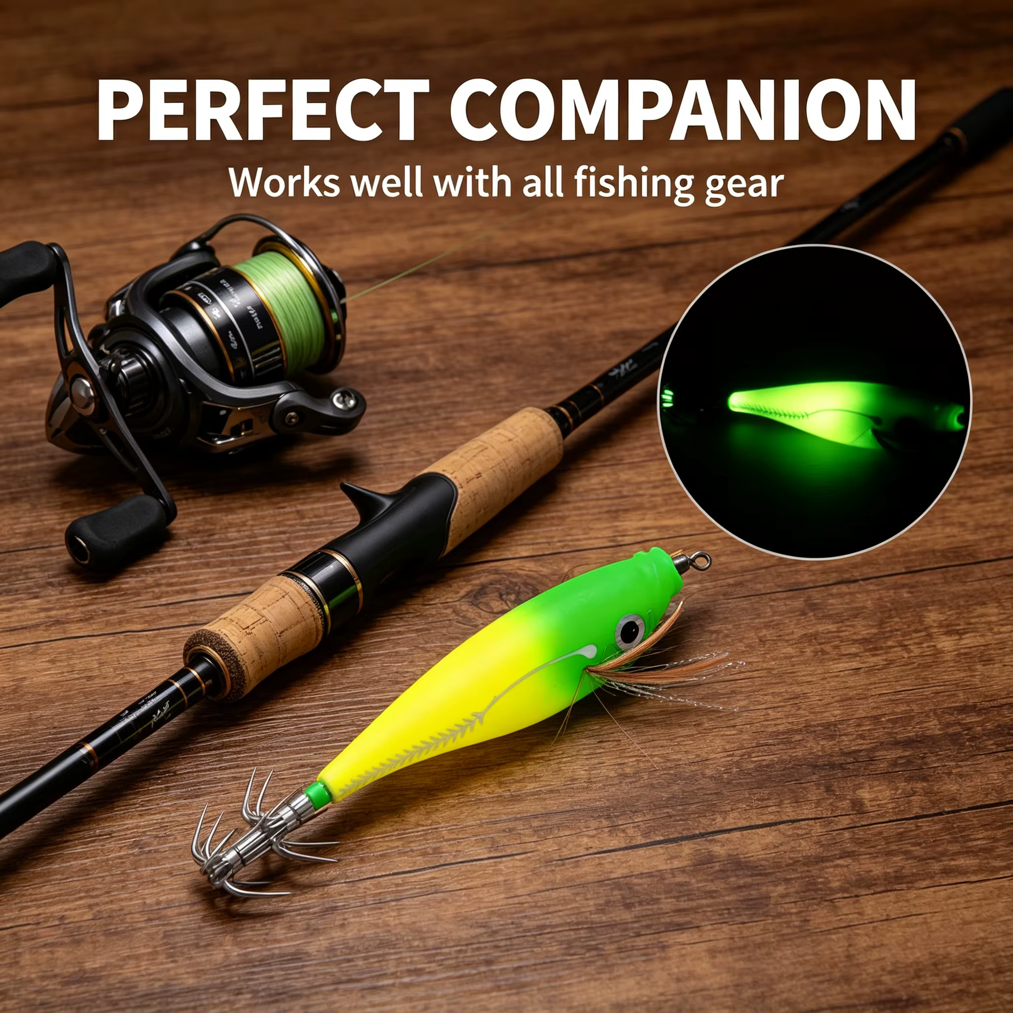 Señuelo duro de calamar luminoso UV para pesca al anochecer - imagen 3