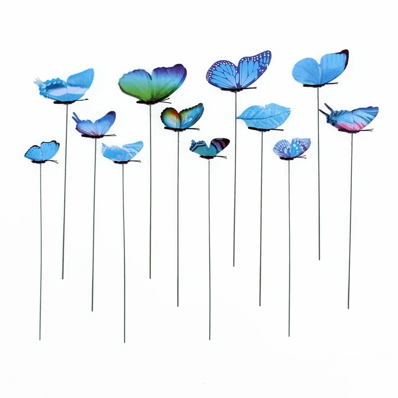 Estacas decorativas con mariposas para macetas y jardín