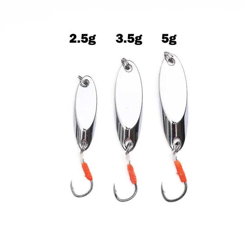 OUTKIT Cuchara metálica cobre 2,5-5g - Señuelo para carpa con anzuelo rojo - imagen 2