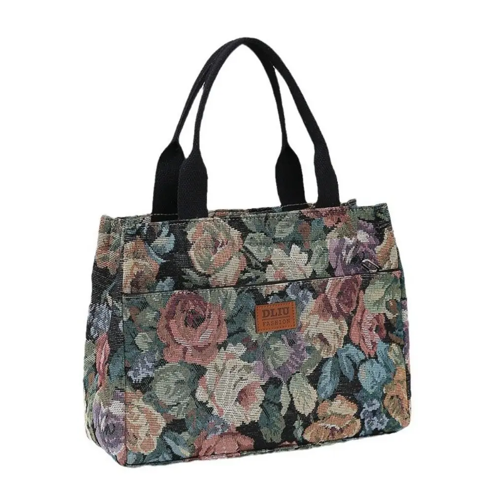 Bolso Tote Jacquard con cremallera de gran capacidad estampado floral - imagen 5