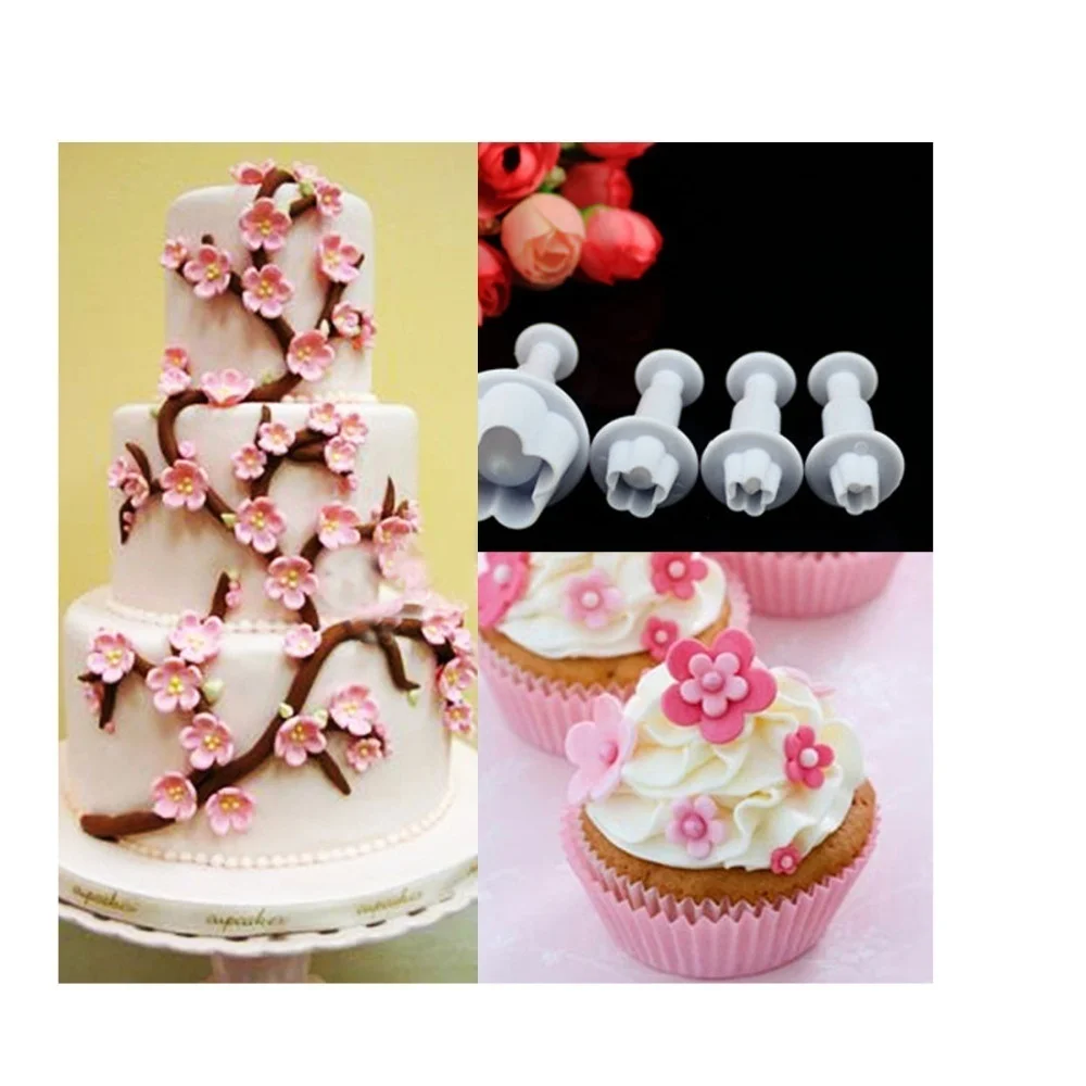 Set de cortadores de fondant y herramientas flor de ciruela Navidad - imagen 4