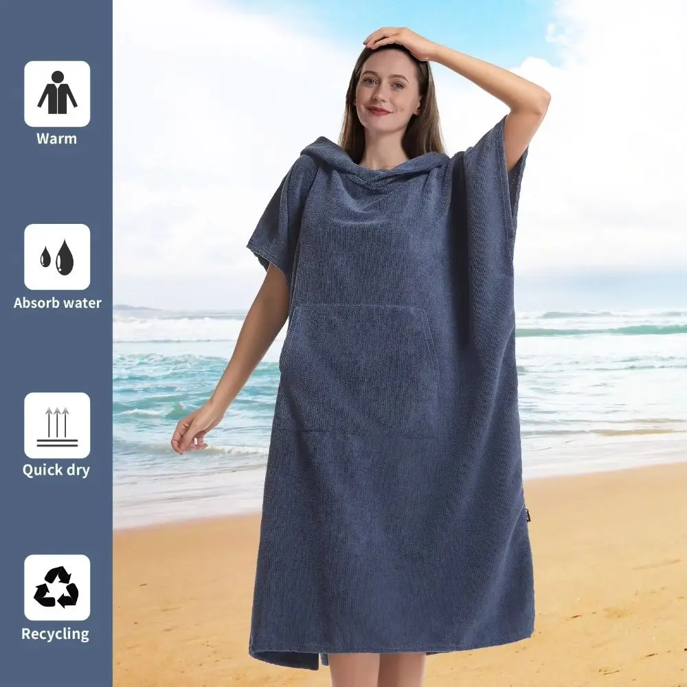 Toalla poncho surf con capucha vista trasera