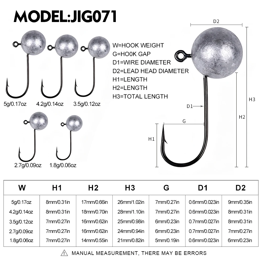 Anzuelos Jig con cabeza de plomo redonda Proberos – Vástago recto - imagen 2