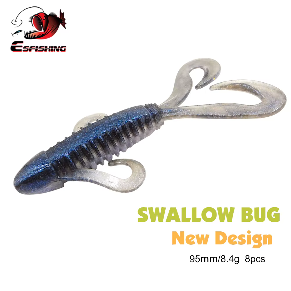 ESFISHING señuelo gusano suave oruga para lubina Lucio trucha