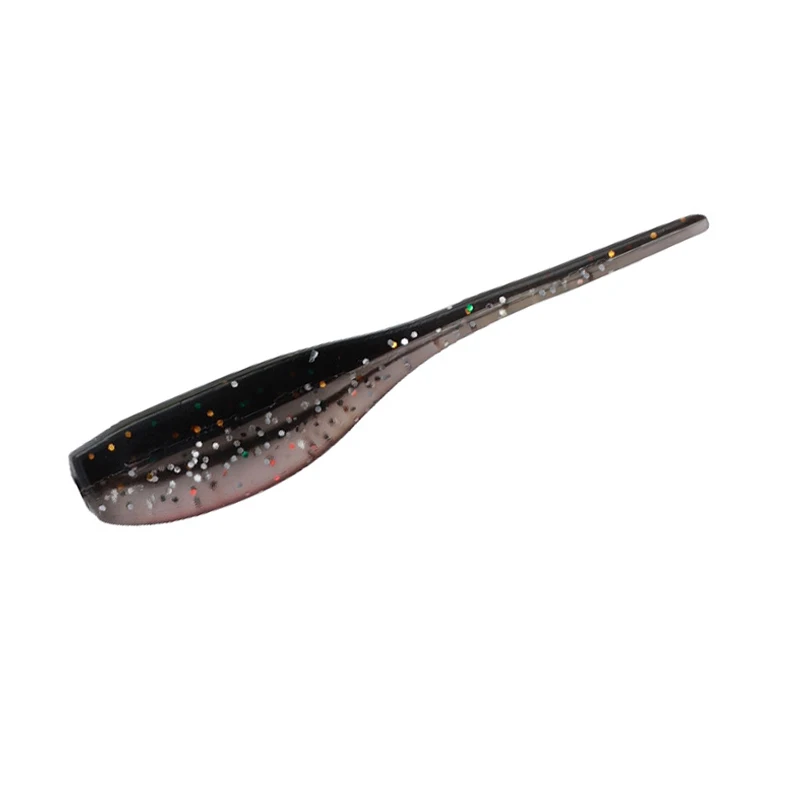 Señuelo de pesca cola aguja doble color – cebo silicona gusano wobbler - imagen 4